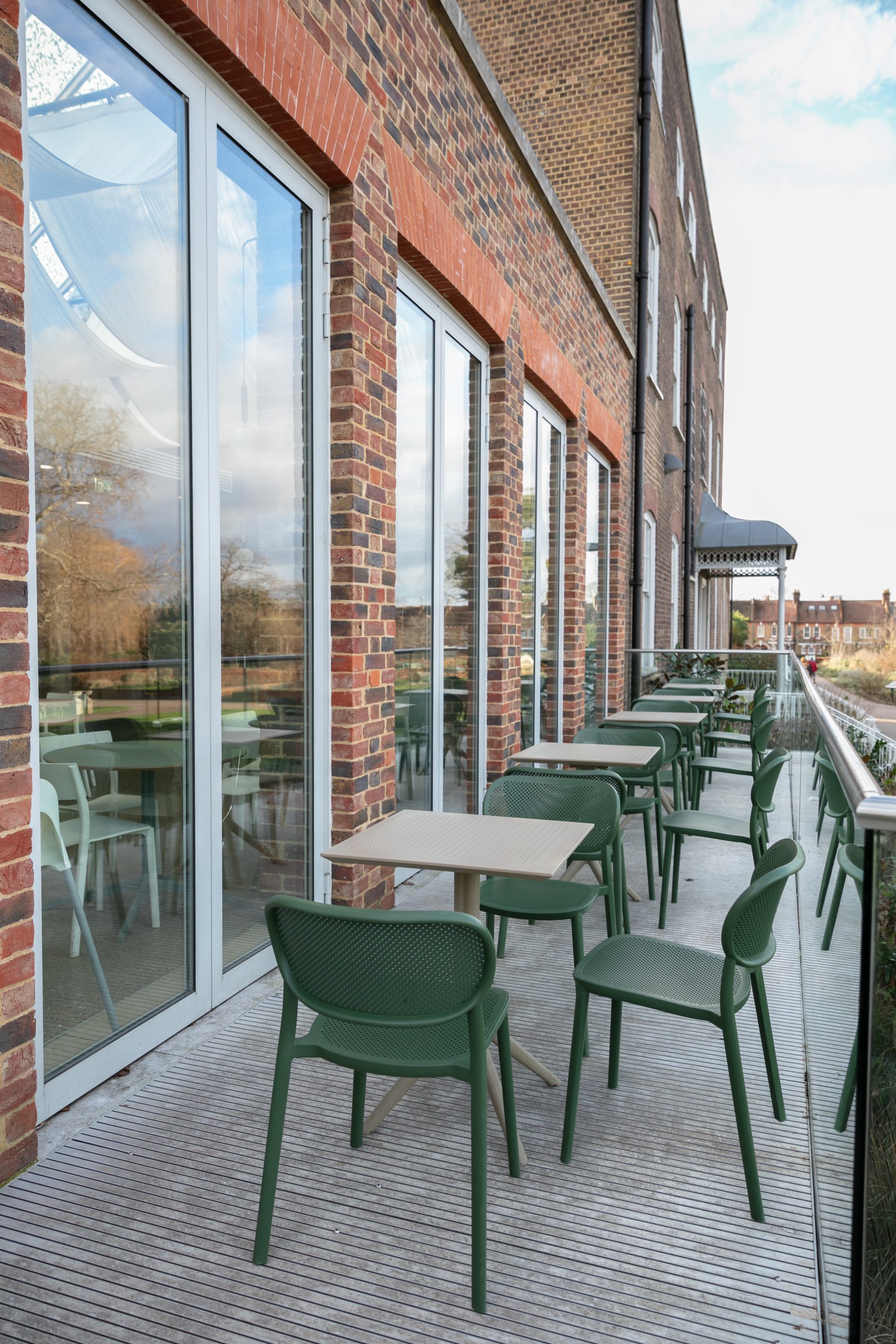 Outdoor terrace at William Morris Galllery Cafe