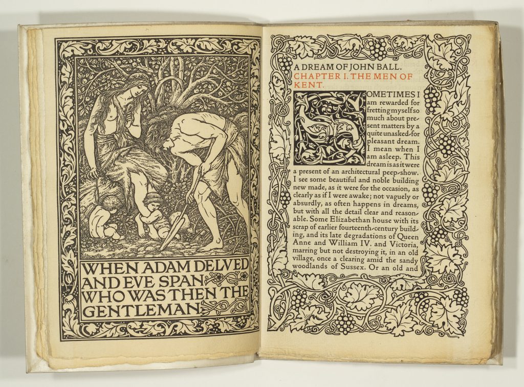 ‘A Dream of John Ball’, 1892. Image of open book.