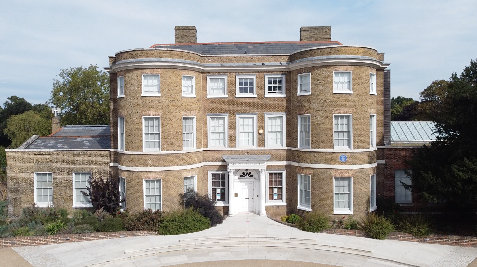 The front of William Morris Gallery in Lloyd Park, Walthamstow