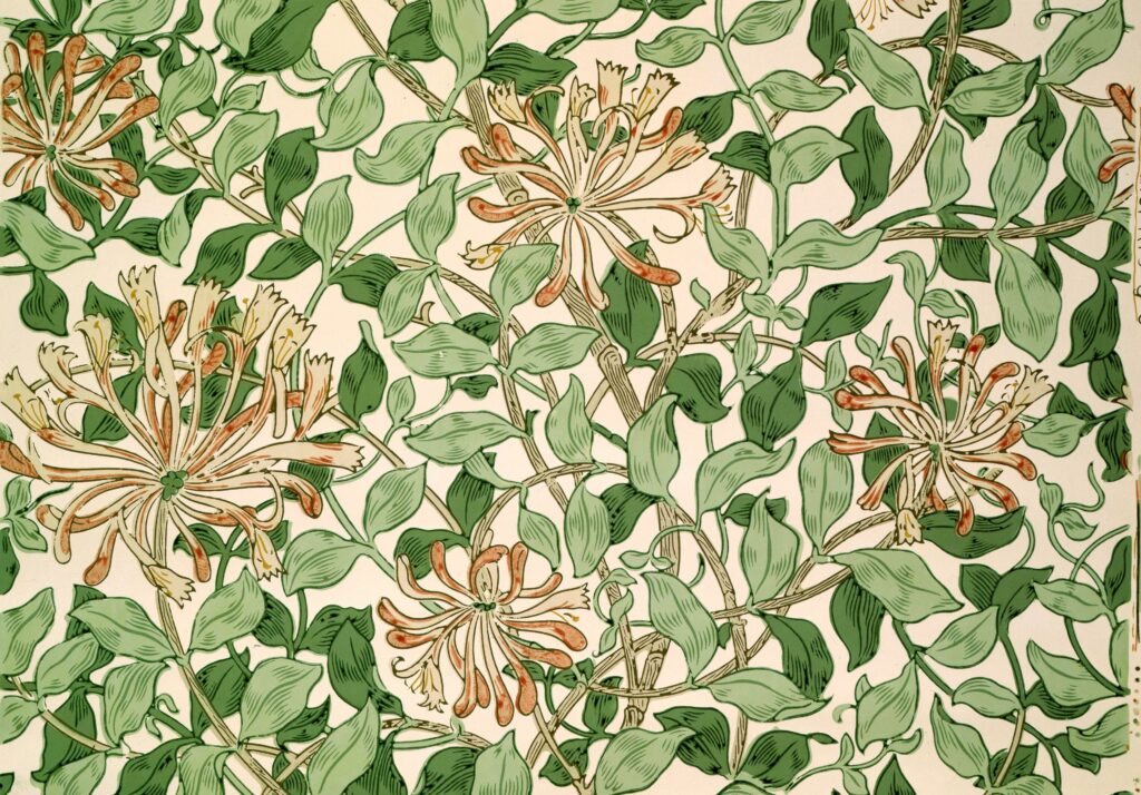 Honeysuckle pattern wallpaper by William Morris