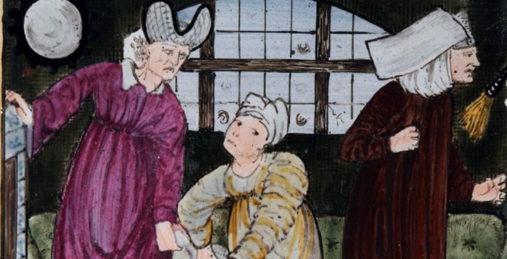 Ceramic tile depicting the story of Cinderella