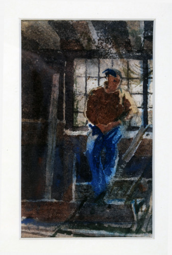 Young man in workshop