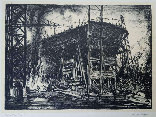 ship being build with scaffolding around it