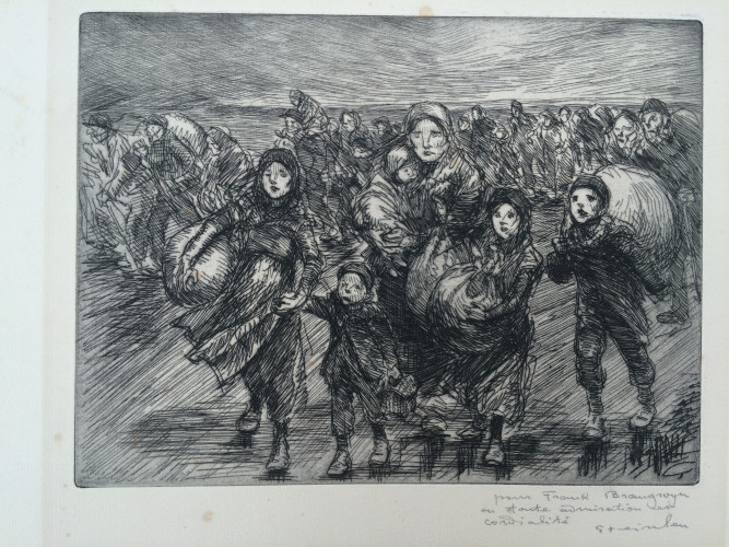 women with children carrying sacks