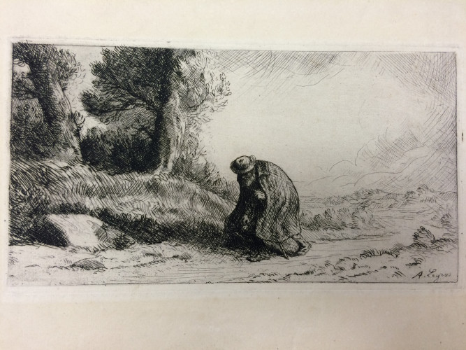 old man walking bended over on road