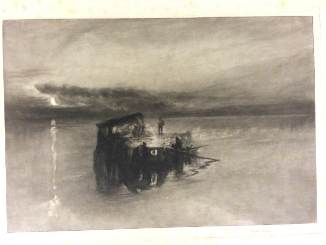 raft on water with sun behind