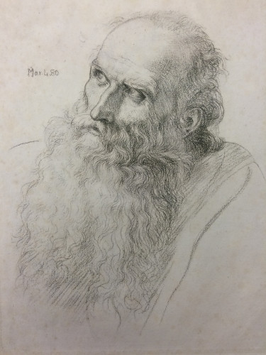 head of an old man with long beard
