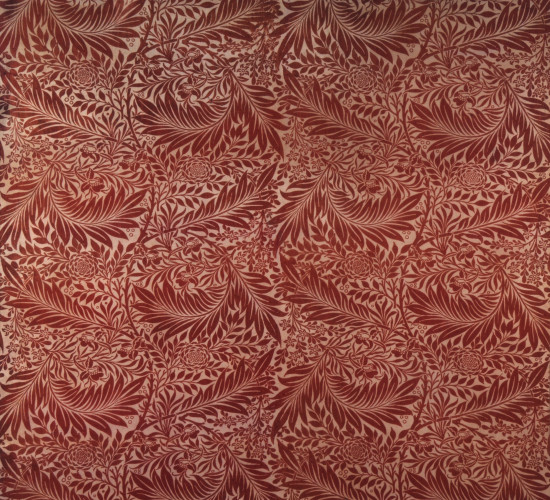 Repeating leaf pattern in shades of red