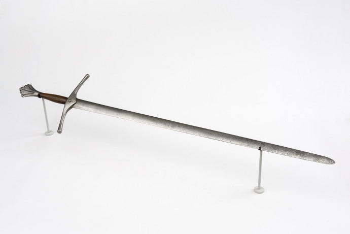 A long iron sword in a medieval style