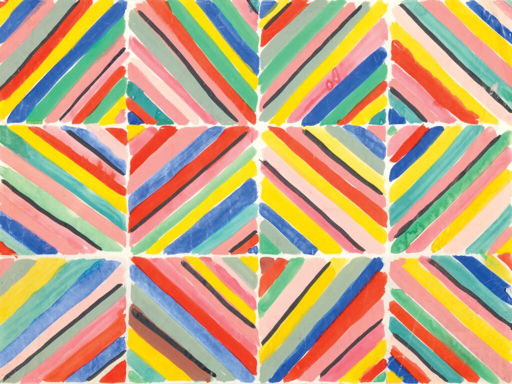 Design for Quickstep, renamed Kazak, by Susan Collier and Sarah Campbell for Liberty, c.1970