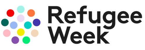 Refugee week logo with link to website