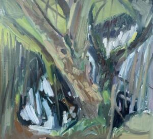 Painting of trees in a forest